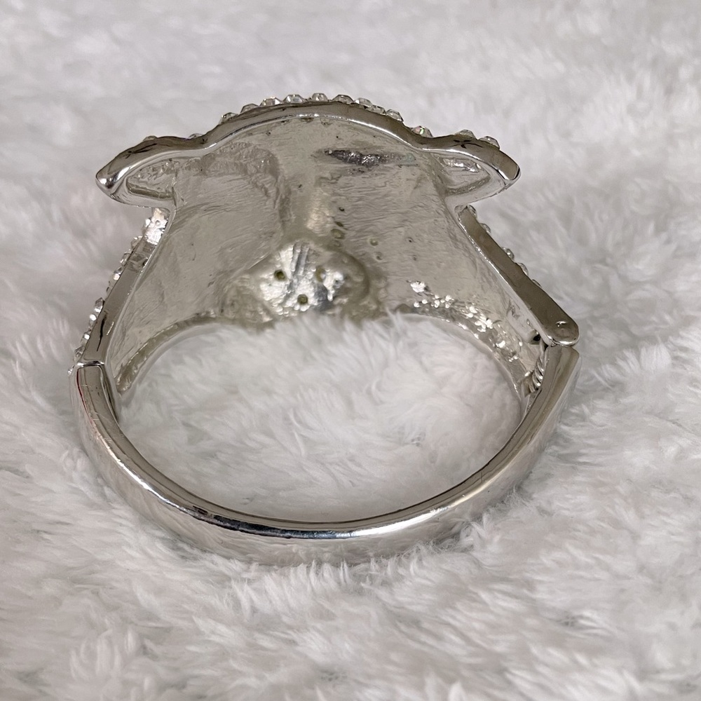Rhinestone Tiger Head Statement Bracelet - Picture 4 of 8
